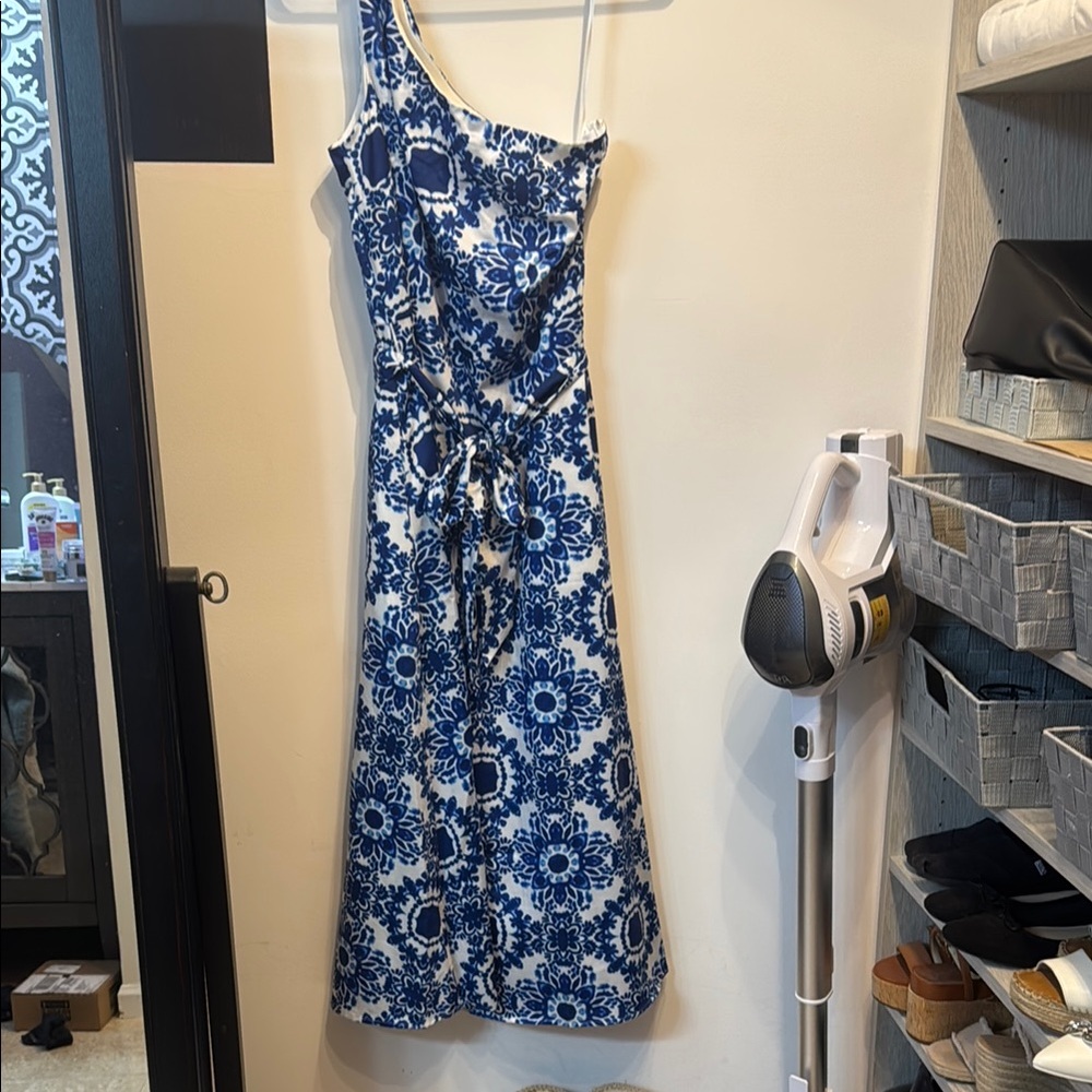 Talbots Blue One Shoulder Sundress with Sleeveless Design